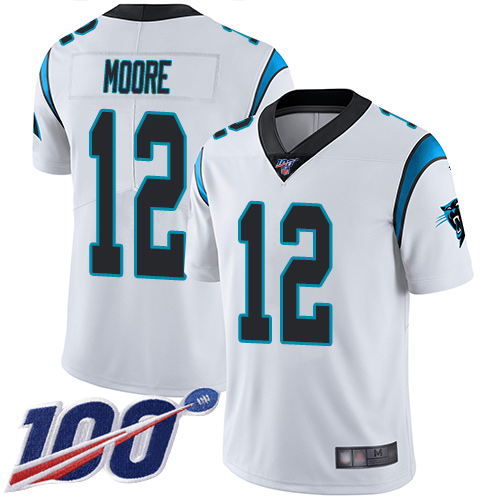 Carolina Panthers Limited White Youth DJ Moore Road Jersey NFL Football 12 100th Season Vapor Untouchable